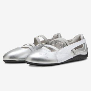 Puma Women's Silver and White Ballet Flats
